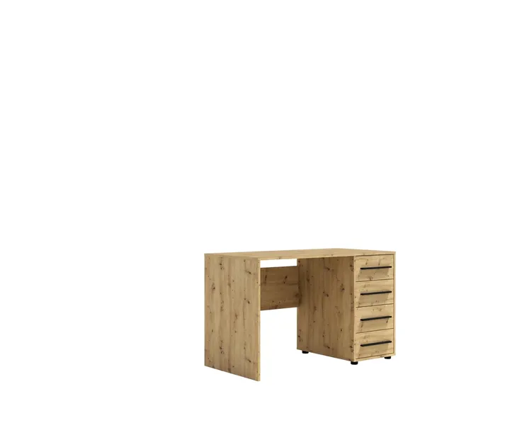 Biurko z Szufladami 120 cm Nowoczesne Młodzieżowe Dąb Artisan