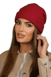 welniana-czapka-damska-beanie-z-wywinieciem-polska-czerwona-kamea-krokus