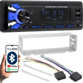 radio-samochodowe-1-din-bluetooth-2x-usb-aux-sd-mp3-pilot-bateria-zestaw
