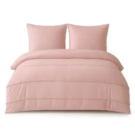 posciel-boho-z-pomponami-200x220-mikrofibra-pudrowy-roz