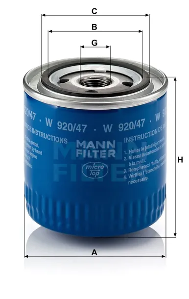 filtr-oleju-w-920-47-wysokosc-95-mm