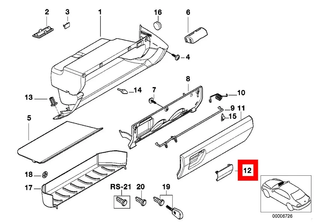 uchwyt-klapy-schowka-pasazera-bmw-3-e36