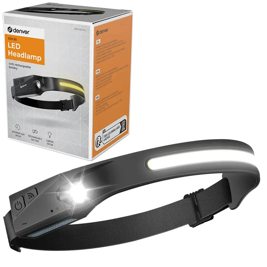 latarka-czolowa-denver-electronics-300-lm-led-stan-nowy