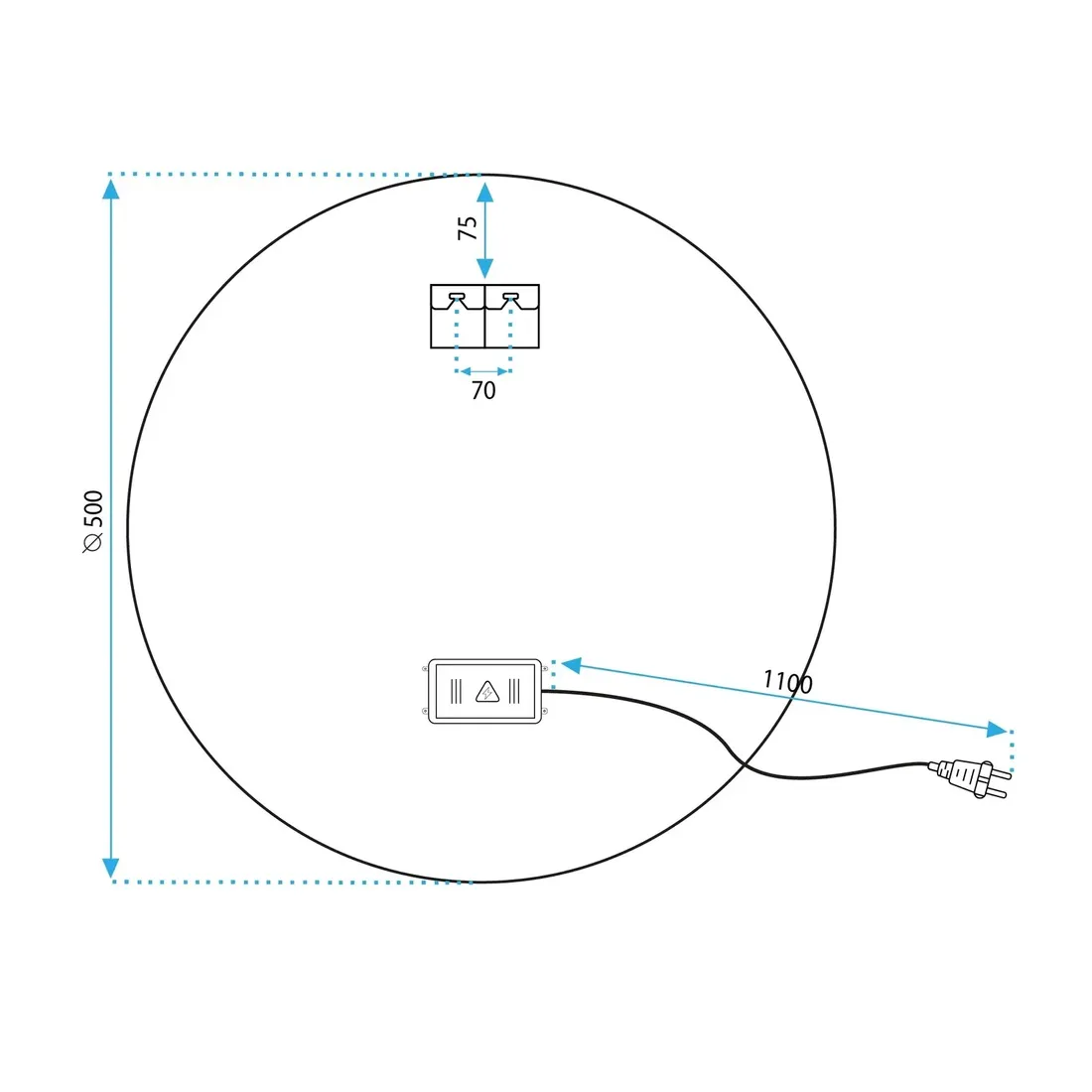 lustro-p11239-led-bas-50cm-stan-nowy
