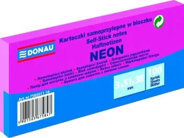 karteczki-samoprzylepne-neon-rozowe-donau-38x51mm-1x100-szt