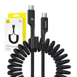 2-x-baseus-kabel-przewod-skrecany-100w-usb-c-do-usb-c-szybkie-ladowanie-1m