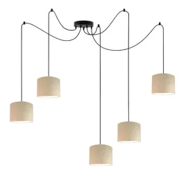 lampa-wiszaca-sufitowa-bezowa-pajak-zyrandol-led-e27-abazur-regulowana