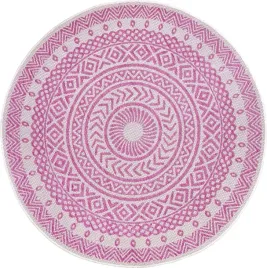 dywan-okragly-na-taras-160cm-plasko-tkany-rozowo-kremowy-wzor-boho