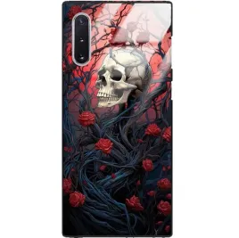 etui-do-samsung-note-10-glass-case-ochrona-goth-gotyckie-czaszki-mix-wzory