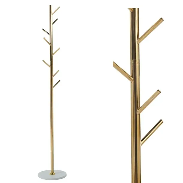 ZŁOTY Metalowy WIESZAK z MARMUREM wolno stojący –8 MIEJSC 172cm WYSOKI