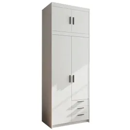 szafa-biala-z-nadstawka-90-cm-kuba-dwudrzwiowa-z-polkami-i-drazkiem