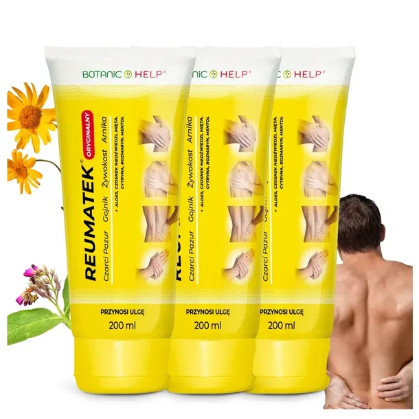 Reumatek Żel 200ml Zywokost Czarci Pazur Arnika Pielęgnacja Plecy Kolano 3x