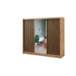 szafa-przesuwna-z-lustrem-250-cm-london-dab-wotan-lamele-czarne