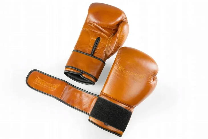PROFESJONALNE RĘKAWICE BOKSERSKIE ZE SKÓRY NATURALNEJ EVOLUTION RETRO 14 OZ