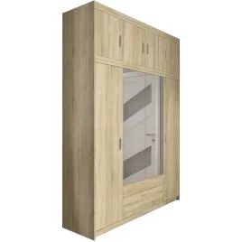 szafa-z-nadstawka-176-cm-do-garderoby-kuba-4d-z-lustrem-dab-sonoma