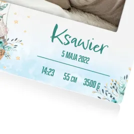 2-x-ramka-zdjecie-metryczka-dziecka-roczek-chrzest