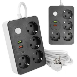 2-x-przedluzacz-listwa-zasilajaca-2m-4-gniazda-uziemienie-3x-usb-czarny