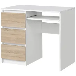 biurko-radek-90-cm-bialy-mat-dab-sonoma-3-szuflady-lewe-laminowane