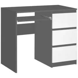 biurko-radek-90-cm-szary-bialy-mat-3-szuflady-prawe-laminowane