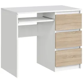 biurko-radek-90-cm-bialy-mat-dab-sonoma-3-szuflady-prawe-laminowane