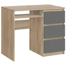 biurko-radek-90-cm-dab-sonoma-szary-3-szuflady-prawe-laminowane