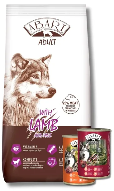 Abart sucha karma dla psa z jagnięciną i ryżem 12kg 2 puszki Abart