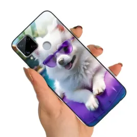 etui-do-realme-c15-premium-z-polyskiem-urocze-zwierzeta-pieski-kotki-wzory