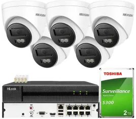 monitoring-ip-zestaw-5-kamer-6mpx-smart-hybrid-light-hikvision-poe-2tb