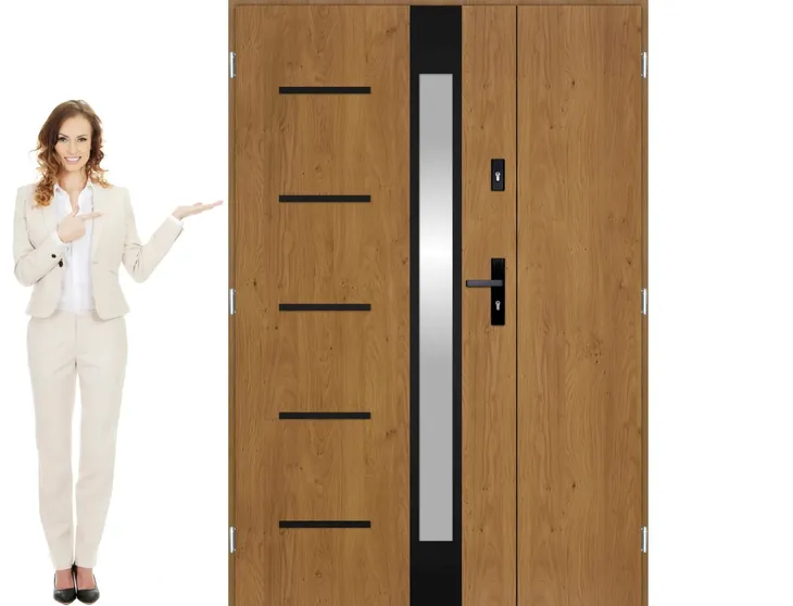 DRZWI ZEWNĘTRZNE DWUSKRZYDŁOWE BLACK 120,130,140cm