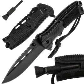 noz-skladany-taktyczny-sprezynowy-linka-paracord-krzesiwo-wojskowy-survival