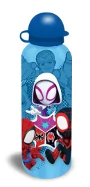 butelka-aluminiowa-bidon-korek-niekapek-spidey-niebieska