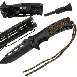 noz-skladany-taktyczny-sprezynowy-linka-paracord-krzesiwo-wojskowy-survival