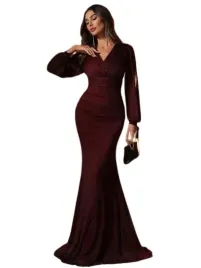 shein-sukienka-damska-bordowa-glamour-maxi-dlugi-rekaw-40-42-1dk