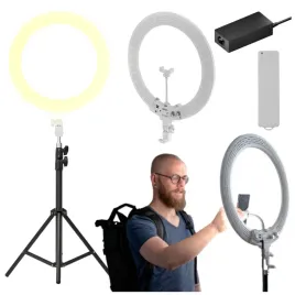 lampa-led-pierscieniowa-3200-5500k-statyw-pilot-biala-newell-rl-18a