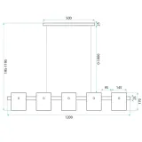 lampa-sufitowa-wiszaca-5-punktowa-szklana-czarna-szara-5xg9-toolight-liczba-punktow-swiatla-5