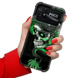 etui-do-xiaomi-poco-c40-antishock-wzmocnione-solidne-gotyckie-czaszki-wzory