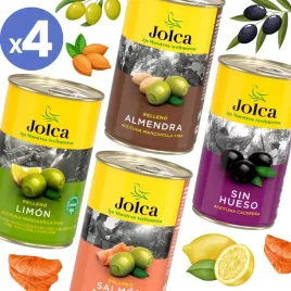4x-mix-oliwki-zielone-hiszpanskie-cytryna-migdal-losos-czarne-300g-jolca