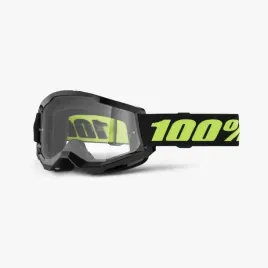 gogle-strata-2-100percent-na-snieg-uv-400-clear-lens-czarny-zolty-fluo