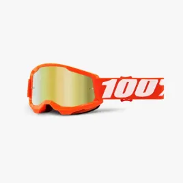 gogle-narciarskie-100-procent-strata-2-youth-junior-orange-gold-mirror-le