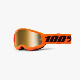 gogle-narciarskie-junior-100-procent-strata-2-neon-orange-zlote-lustro
