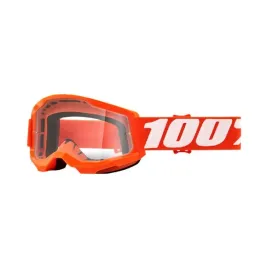 gogle-junior-strata-2-youth-100percent-pomaranczowe-z-przezroczysta-szybka
