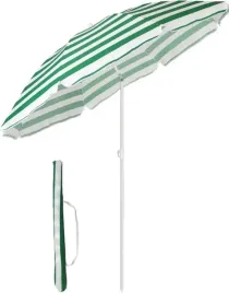 parasol-klasyczny-zielony-paski-tarasowy-plazowy-sekey-160-cm