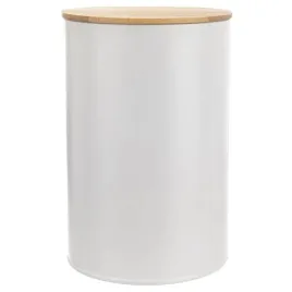pojemnik-na-zywnosc-metalowy-bialy-z-bambusowa-pokrywka-whiteline-800-ml