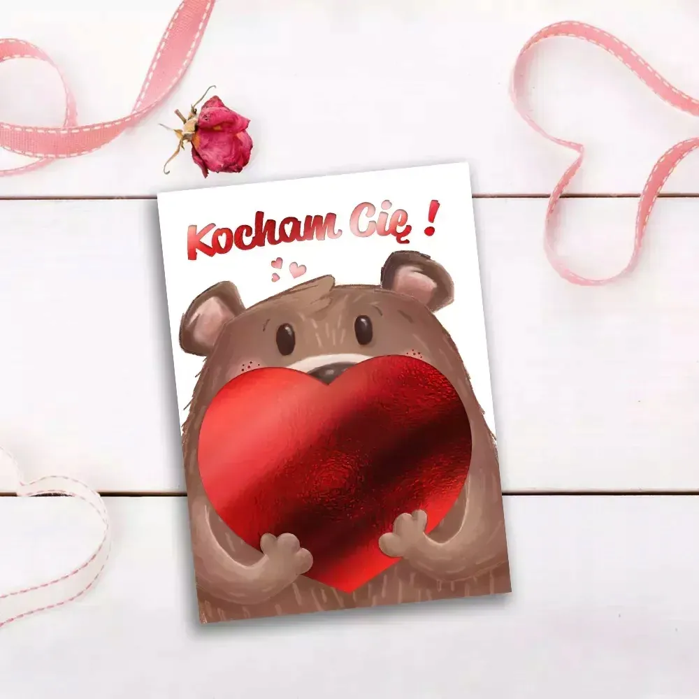 karnet-b6-walentynki-misiek-stan-nowy