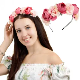 opaska-kwiatowa-rozowa-z-piwonii-i-gozdzikow-styl-boho-wianek-rozowy