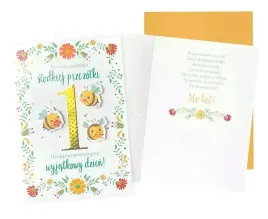 karnet-b6-urodziny-roczek-pszczolki