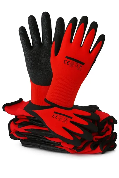 12 PAR Rękawice Robocze Ochronne Rękawiczki BHP Lateksowe Latex Mocne r.9-L