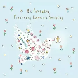 karnet-komunijny-golab-w-kwiatach