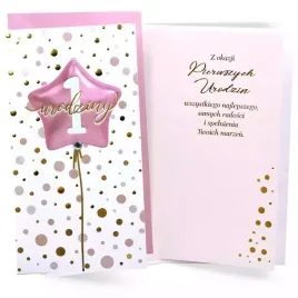 karnet-urodziny-roczek-balon-rozowy