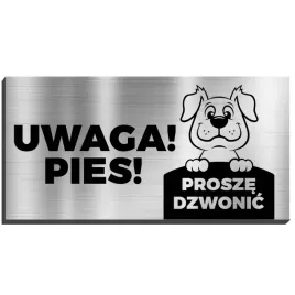 tabliczka-dibond-20x10cm-ostrzegajaca-metalowa-srebrna-nadruk-uwaga-pies